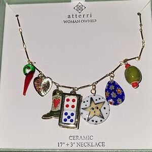 Atterri Lucky Ceramic Charm Necklace BNIB Ti LS